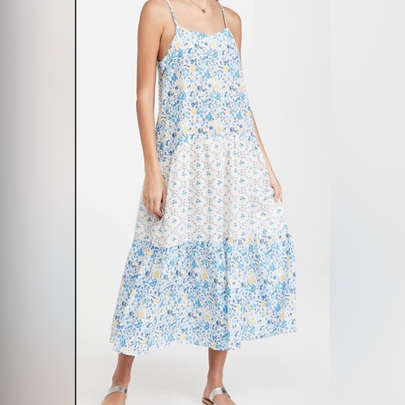 Playa Lucila spaghetti strap tiered bojo floral maxi dress - Picture 1 of 11